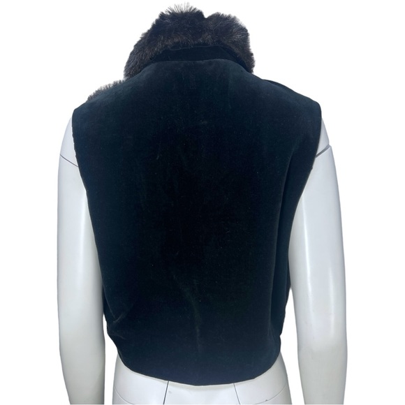 VTG 80's/90's Kathleen for Sweet Herb Dark brown Faux Fur/Velvet Vest Sz M/L - Picture 2 of 13